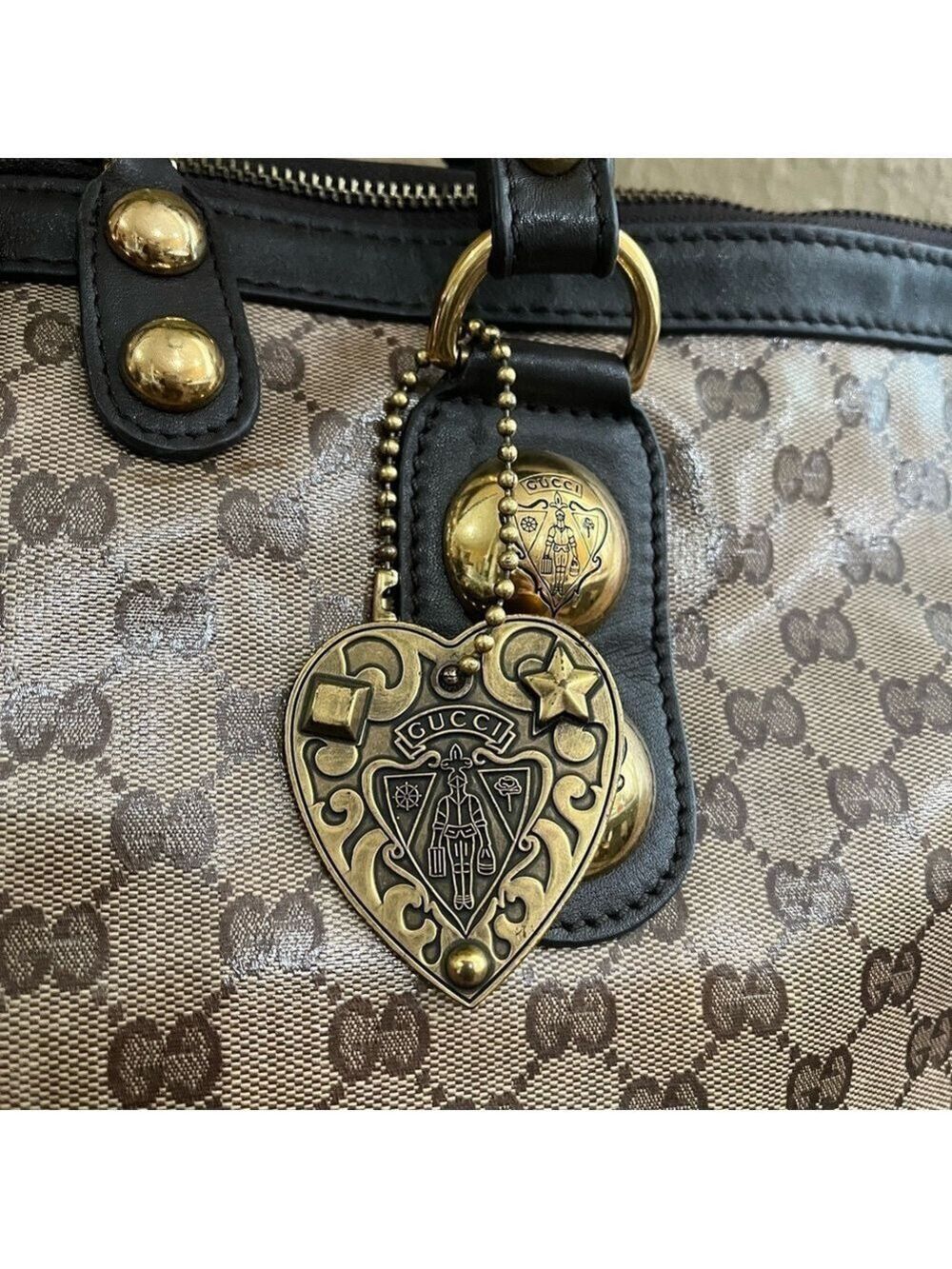 GUCCI CRYSTAL MONOGRAM ZIPPERED TOTE - Picture 3 of 15